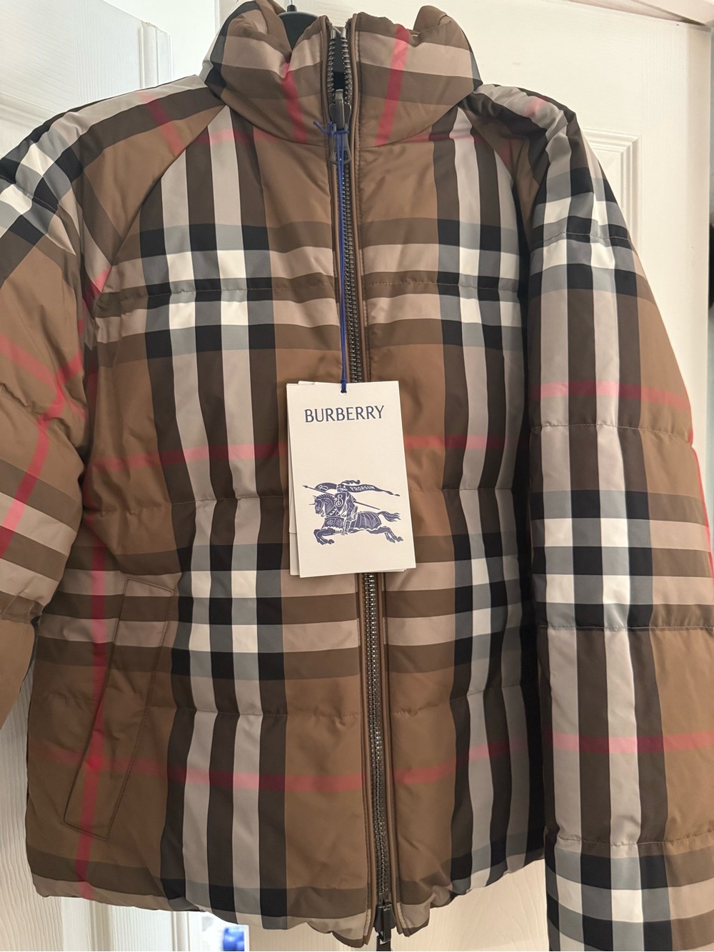 Burberry Brown and Brown Reversible Classic Check Puffer Jacket - Picture 2 of 11
